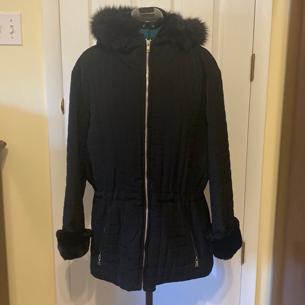 Black Hooded Winter Coat
